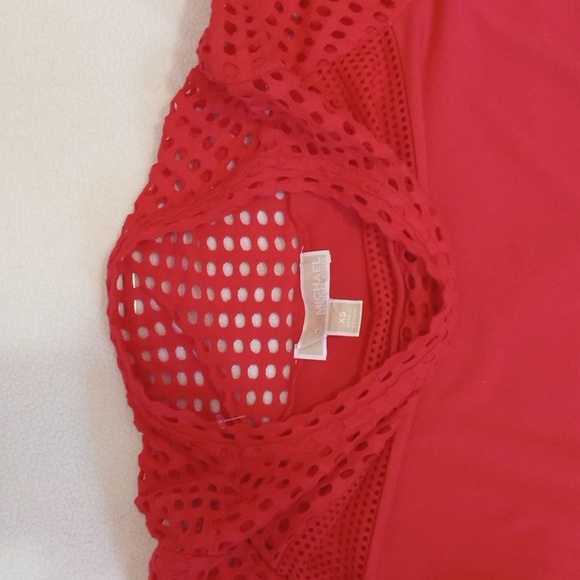 GUC Michael Michael Kors red midi dress size XS short sleeve - Picture 3 of 8